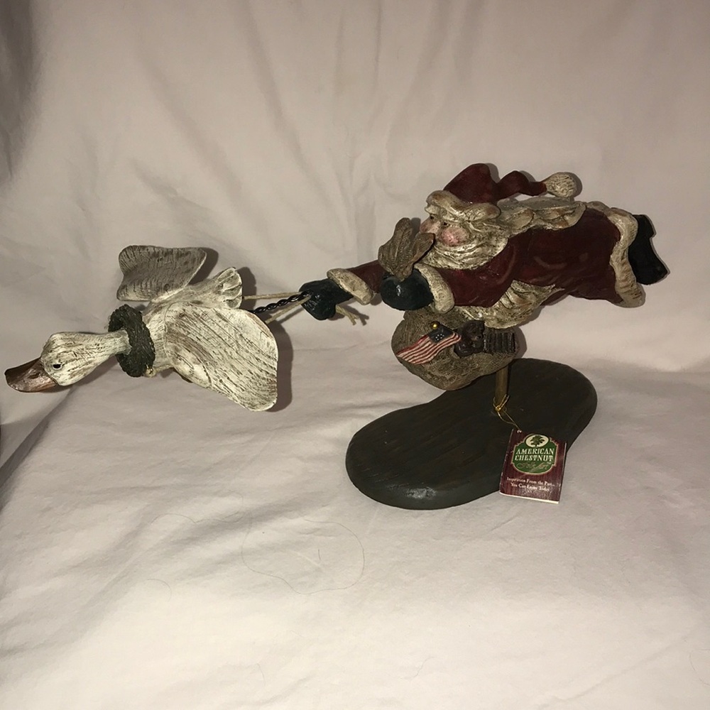 American Chestnut Folk Art - Santa: Up,Up and Away 1998  Figurine